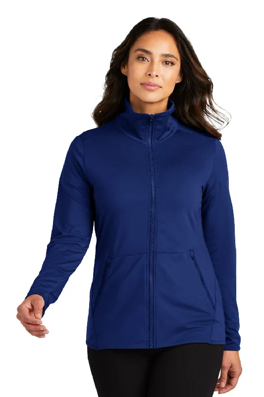 Port Authority Womens Accord Stretch Moisture Wicking Fleece Full Zip Jacket - Royal Blue Classic Riding Jacket