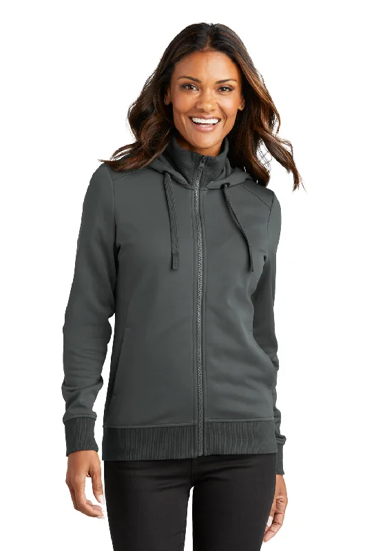 Port Authority Womens Smooth Fleece Full Zip Hooded Jacket - Graphite Grey Military-Inspired Jacket Port Authority Womens Smooth Fleece Full Zip Hooded Jacket - Graphite Grey Military-Inspired Jacket