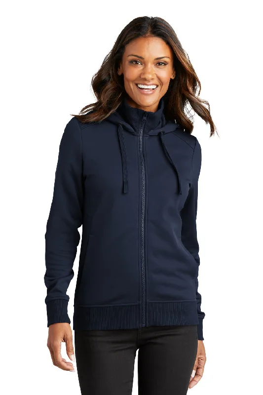 Port Authority Womens Smooth Fleece Full Zip Hooded Jacket - River Navy Blue Long Hooded Anorak Port Authority Womens Smooth Fleece Full Zip Hooded Jacket - River Navy Blue Long Hooded Anorak