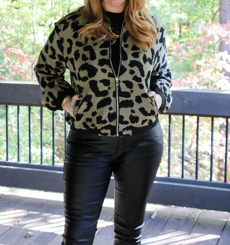 Print Jacket In Khaki Jersey Jacket Tulle Jacket Batik Jacket