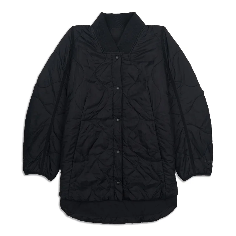 Quilted Light Insulation Jacket - Resale Cozy Fleece Hoodie