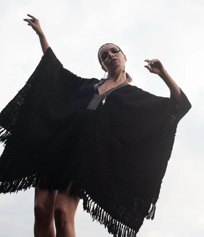 Raw Poncho Jersey Jacket Tulle Jacket Batik Jacket