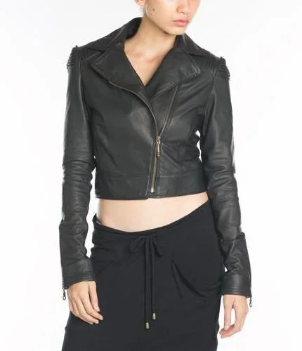Sphynx Moto Jacket - size 4 Ribbed Jacket Pleated Jacket Ruffled Jacket