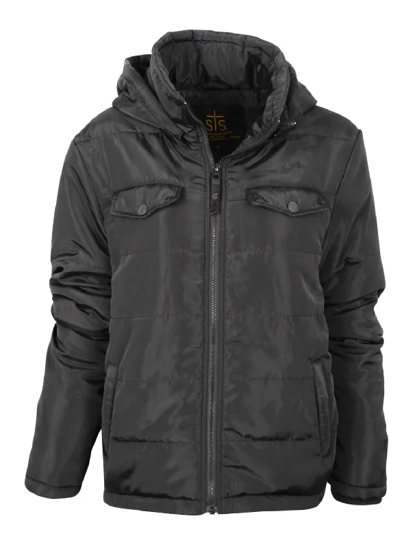 STS Ranchwear Womens Crazy Jane Black 100% Polyester Softshell Jacket Fleece Lined Windbreaker
