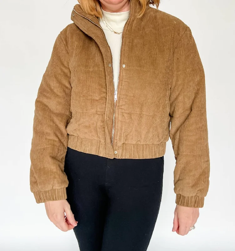 The Josie Jacket In Brown Quilted Jacket Puffer Jacket Insulated Jacket