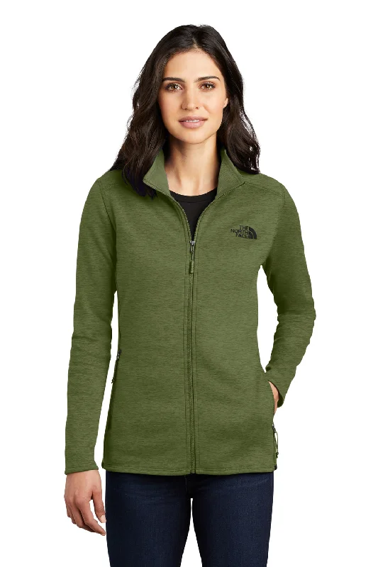 The North Face Womens Skyline Full Zip Fleece Jacket - Heather Clover Green Belted Crossover Blazer