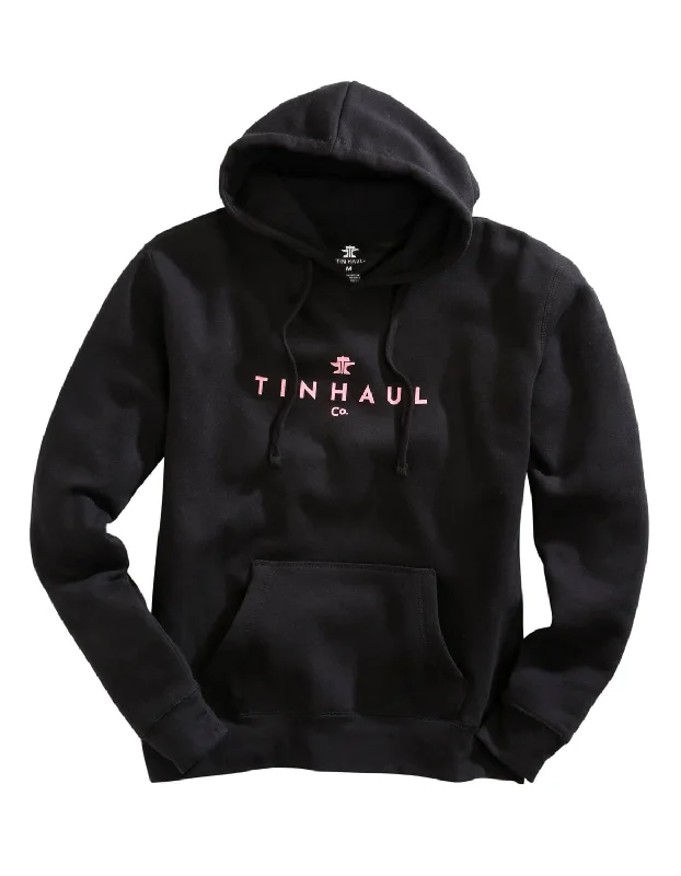Tin Haul Womens Black Cotton Blend New Logo Hoodie Polished Tailored Coat