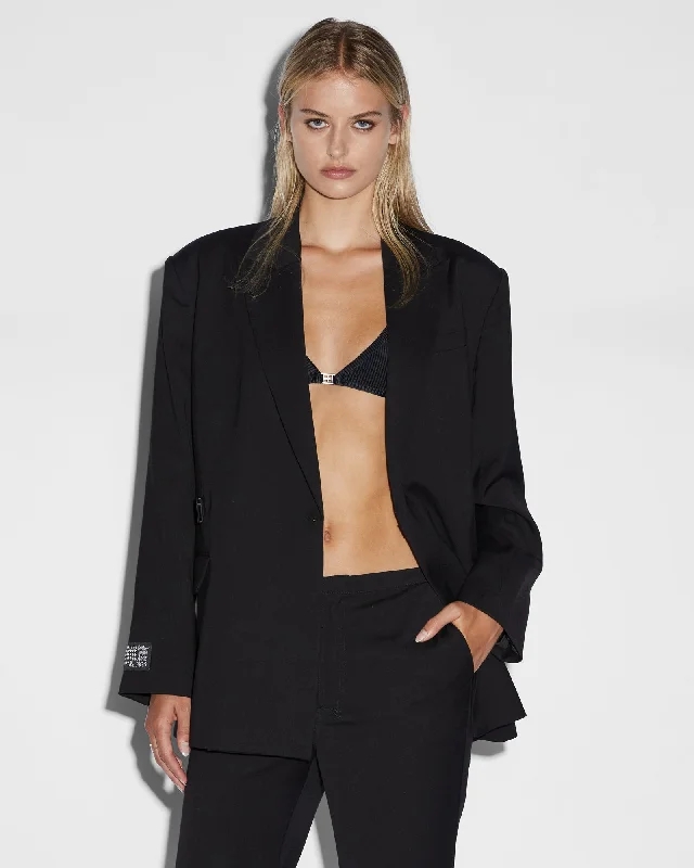 ULTIMATE BLAZER BLACK Hoodie Zip-Up Jacket Button-Up Jacket