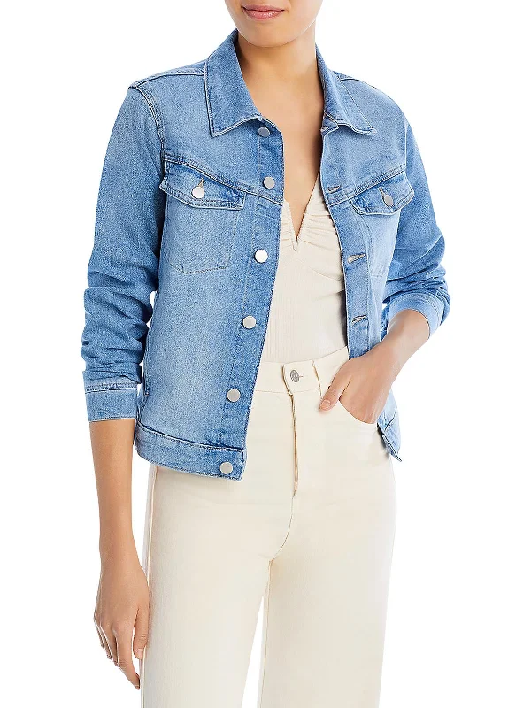Vika Womens Trucker Cold Weather Denim Jacket Chenille Jacket Brocade Jacket Lace Jacket