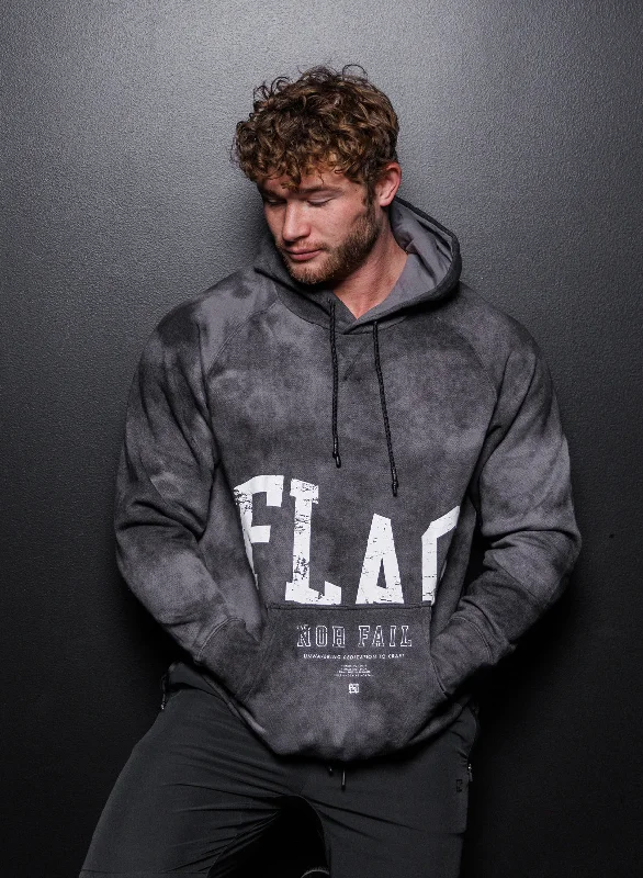 WAVE HOODIE - BLK WEAR & TEAR Button-Up Cardigan Coat