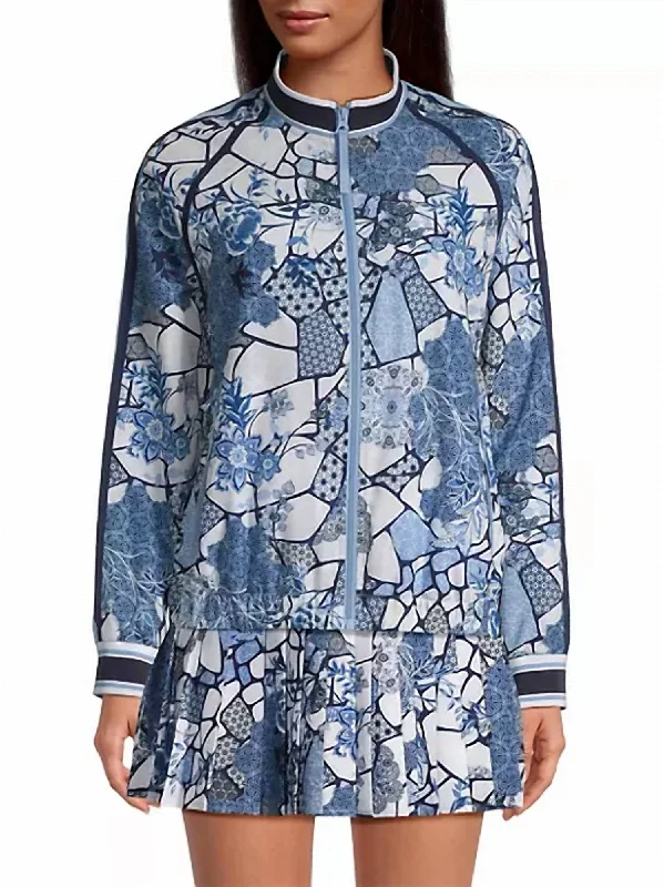 Women's Be Active Sporty Bomber Jacket In Moonlight Glass Cotton Jacket Linen Jacket Terry Jacket Women's Be Active Sporty Bomber Jacket In Moonlight Glass Cotton Jacket Linen Jacket Terry Jacket