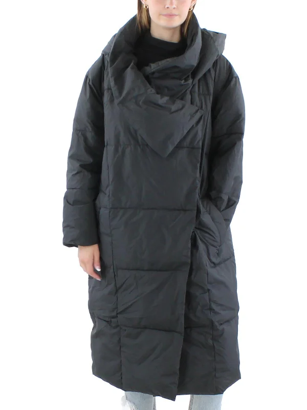 Womens Long Hooded Puffer Jacket Appliqued Jacket Beaded Jacket Sequined Jacket