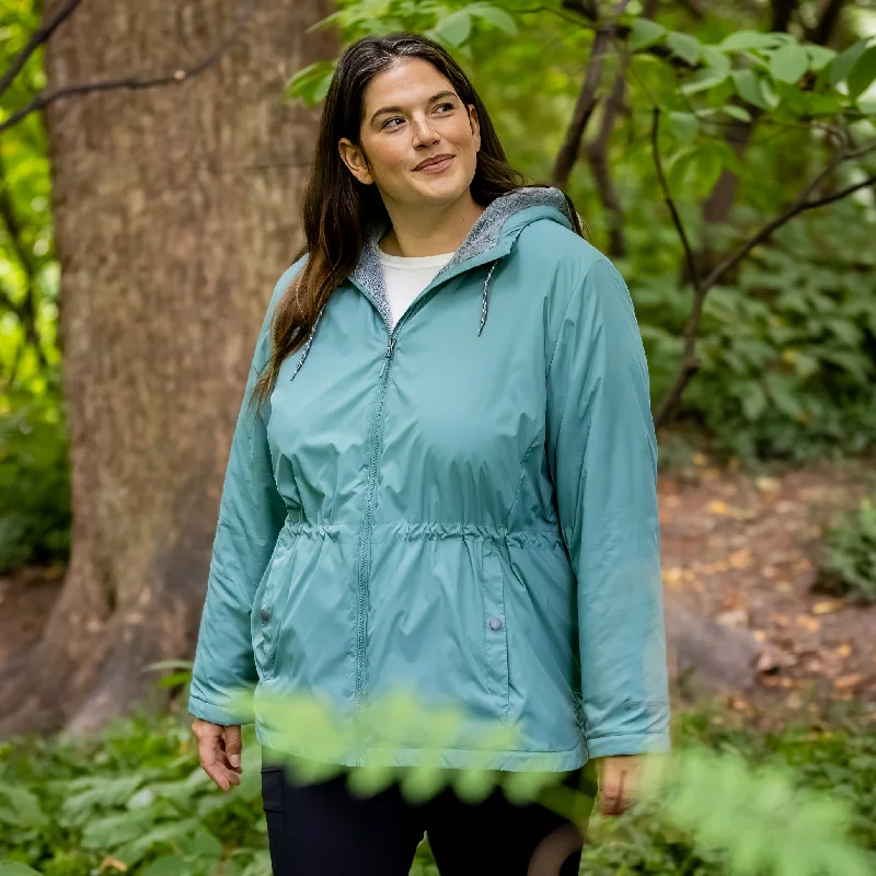 Women's Plus Size Cascade Windshear Jacket Denim Fabric Leather Fabric Suede Fabric