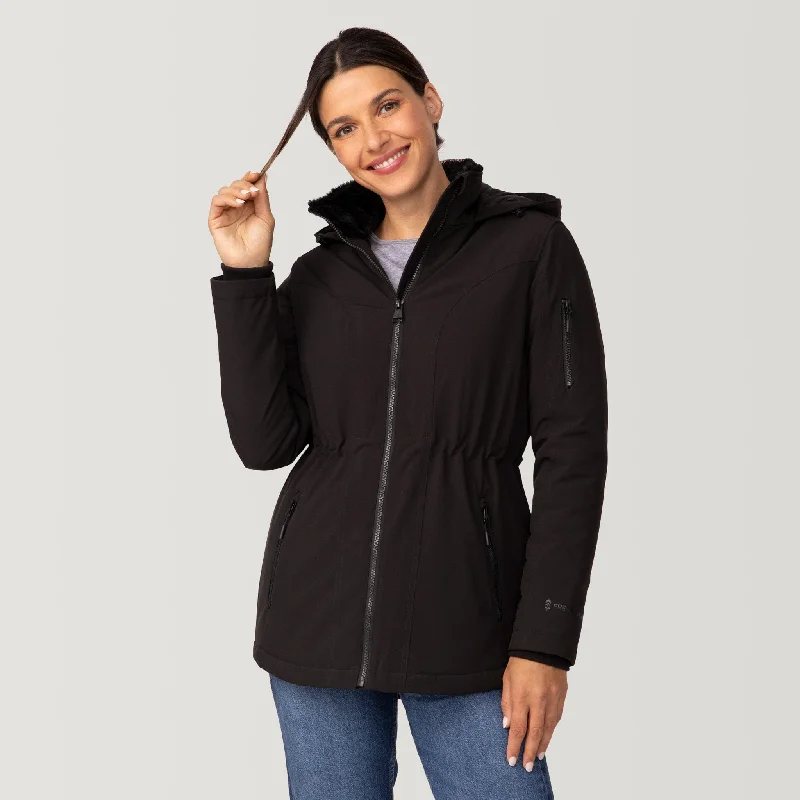 Women's Thermo Super Softshell® Long Jacket Satin Fabric Silk Fabric Chiffon Fabric
