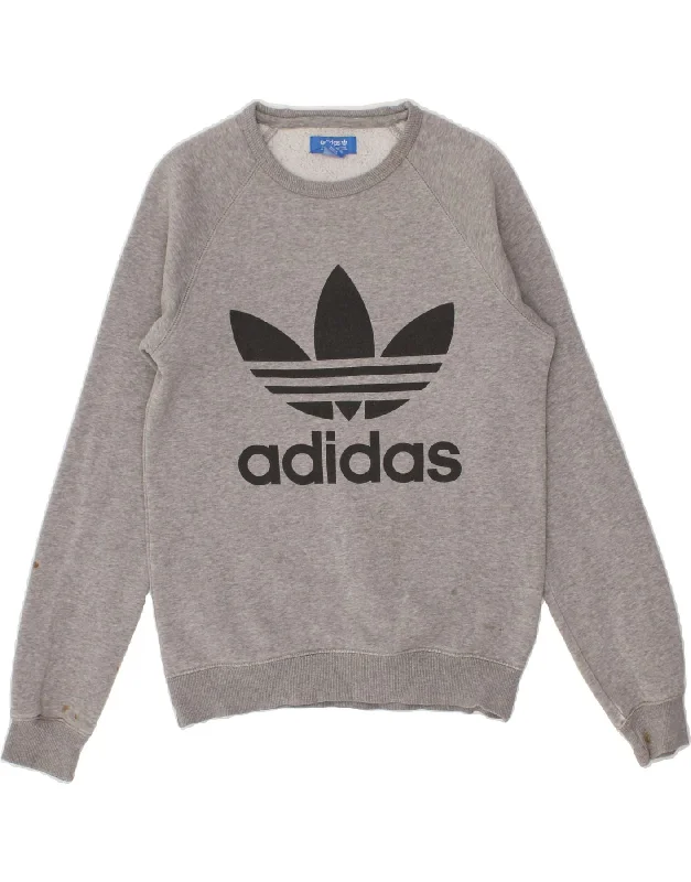 ADIDAS Mens Graphic Sweatshirt Jumper XS Grey Cotton Hoodie with Pattern Geometric Abstract ADIDAS Mens Graphic Sweatshirt Jumper XS Grey Cotton Hoodie with Pattern Geometric Abstract