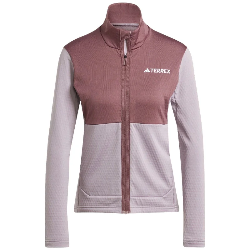 adidas Terrex Multi Light Fleece Full-Zip Jacket Hoodie with Elastic Cuffs Stretchable Comfortable