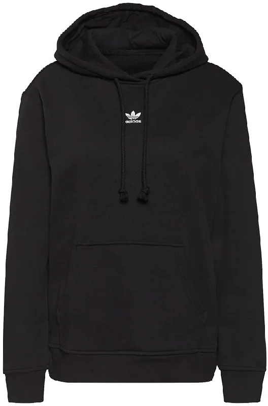 Adidas Originals Womens Adicolor Essential Hoodie Black Hoodie with Elastic Waist Stretchable Comfortable Adidas Originals Womens Adicolor Essential Hoodie Black Hoodie with Elastic Waist Stretchable Comfortable