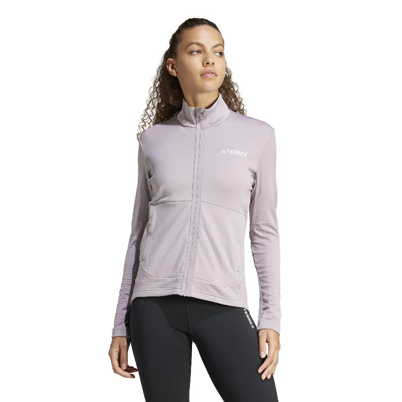 adidas Terrex Multi Light Fleece Womens Full-Zip Jacket Hoodie with Emblem Brand Identity adidas Terrex Multi Light Fleece Womens Full-Zip Jacket Hoodie with Emblem Brand Identity