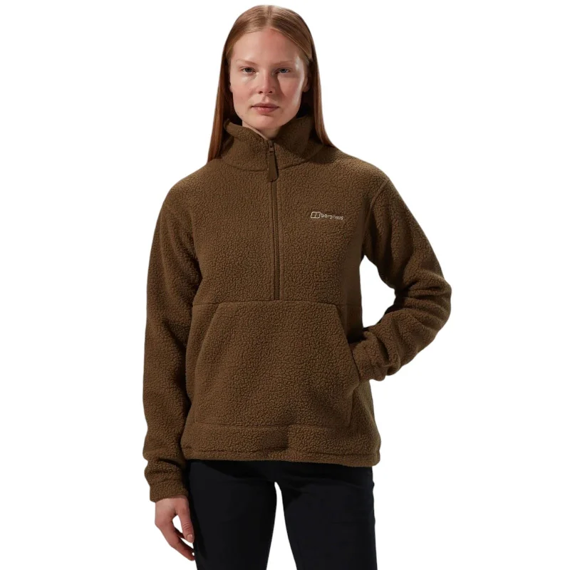 Berghaus Hawksker Womens Half-Zip Fleece Midlayer Hoodie with Hem Contrast Bold Stylish