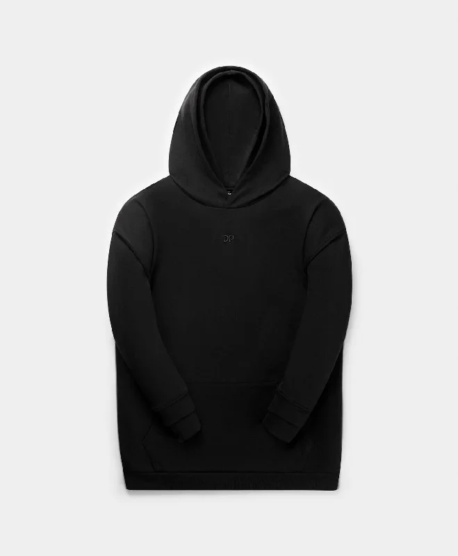 Black Sammy Oversized Hoodie Hoodie with Full-Zip Functional Layering