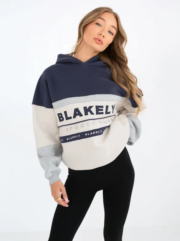 Alpine Sports Oversized Hoodie - Navy Hoodie with Full-Zip Functional Layering