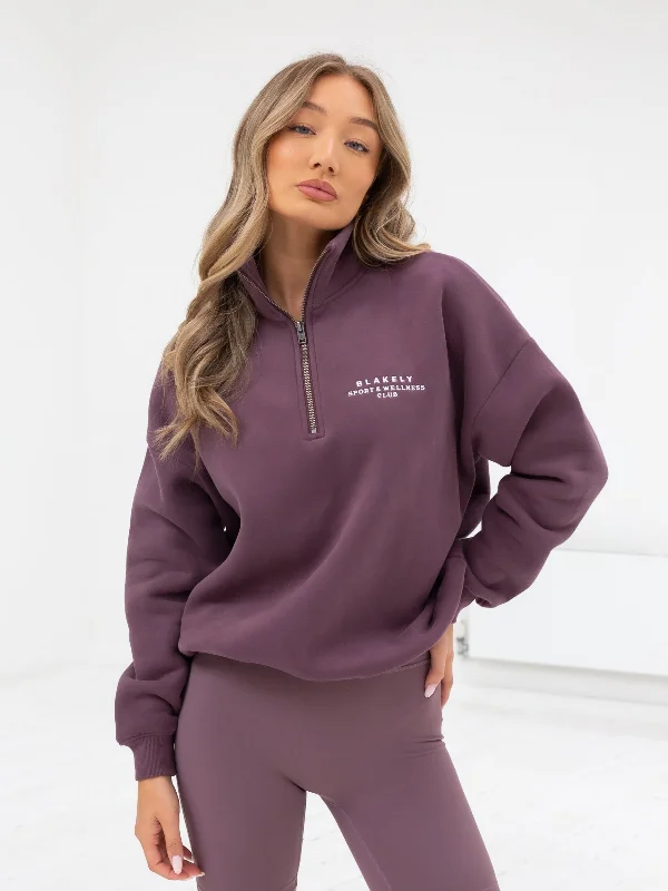 Ultimate 1/4 Zip Jumper - Light Plum Hoodie with Full-Zip Functional Layering
