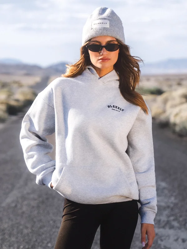 Heritage Oversized Hoodie - Marl Grey Graphic Hoodie Design Print