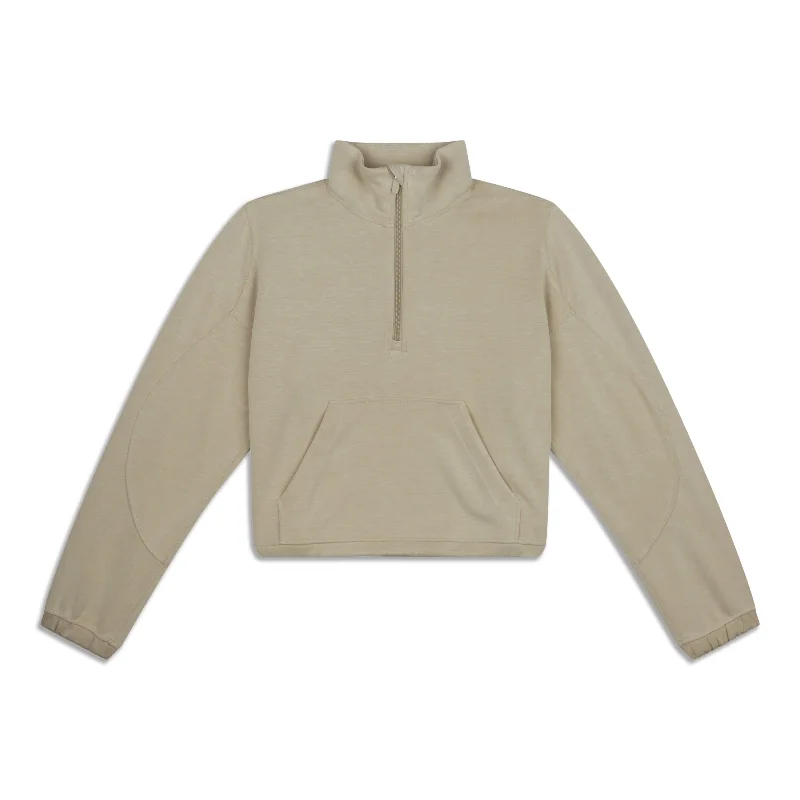 Brushed Softstreme Half Zip - Resale Hoodie with Drop Shoulder Relaxed Streetwear