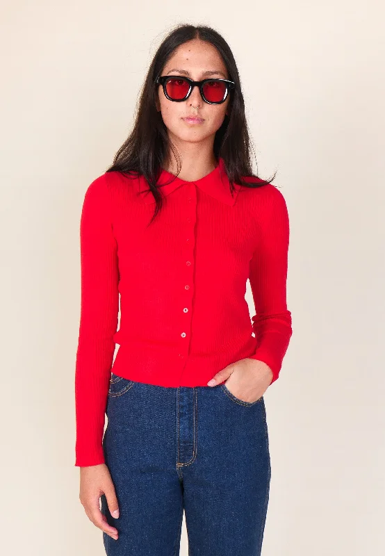 Caroline Knit Long Sleeve Top - Coral Hoodie with Hem Elastic Stretchable Comfortable Caroline Knit Long Sleeve Top - Coral Hoodie with Hem Elastic Stretchable Comfortable