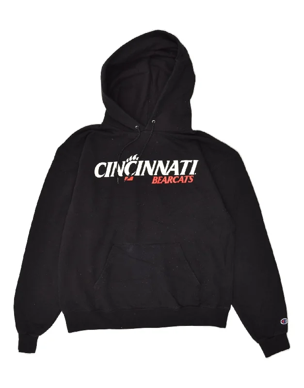 CHAMPION Mens Cincinnati Bearcats Graphic Hoodie Jumper Medium Black Hoodie with Slit Hem Functional Movement CHAMPION Mens Cincinnati Bearcats Graphic Hoodie Jumper Medium Black Hoodie with Slit Hem Functional Movement