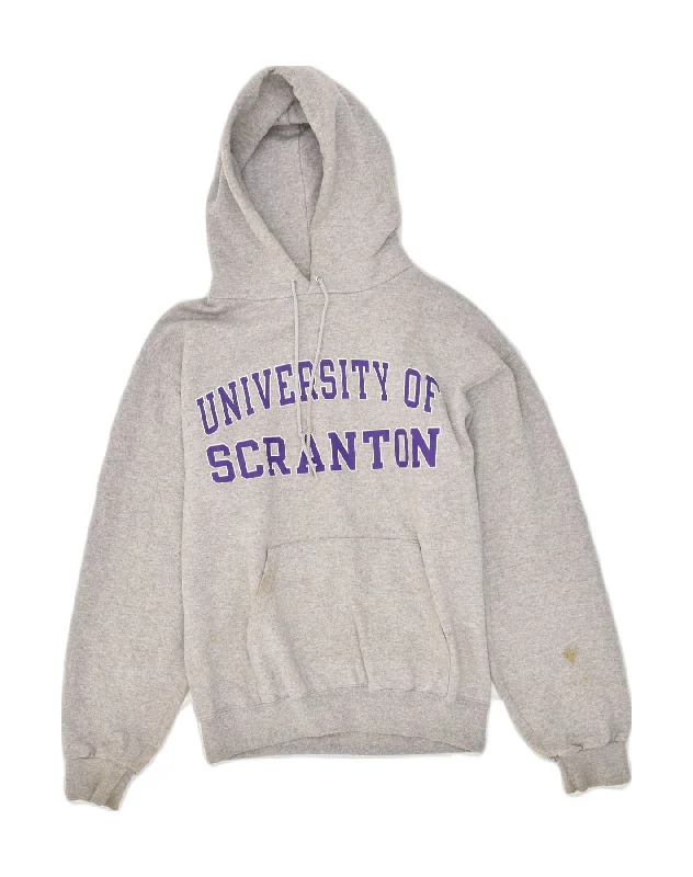 CHAMPION Mens Graphic Hoodie Jumper Small Grey Cotton Hoodie with Slit Hem Functional Movement CHAMPION Mens Graphic Hoodie Jumper Small Grey Cotton Hoodie with Slit Hem Functional Movement