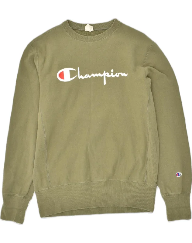 CHAMPION Mens Graphic Hoodie Jumper XL Khaki Cotton Hoodie with Button Classic Timeless CHAMPION Mens Graphic Hoodie Jumper XL Khaki Cotton Hoodie with Button Classic Timeless