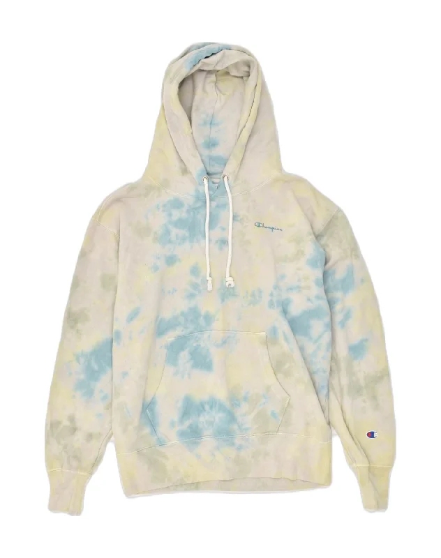 CHAMPION Mens Hoodie Jumper XS Multicoloured Tie Dye Cotton Hoodie with Back Slit Movement Comfort CHAMPION Mens Hoodie Jumper XS Multicoloured Tie Dye Cotton Hoodie with Back Slit Movement Comfort