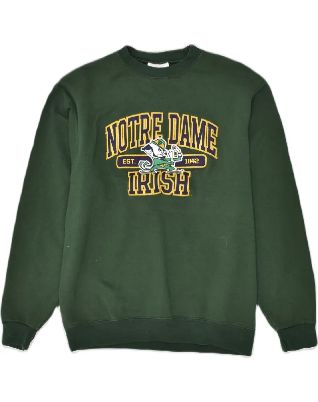 CHAMPION Mens Notre Dame Graphic Sweatshirt Jumper Medium Green Cotton Zip Hoodie Drawstring Kangaroo Pocket CHAMPION Mens Notre Dame Graphic Sweatshirt Jumper Medium Green Cotton Zip Hoodie Drawstring Kangaroo Pocket