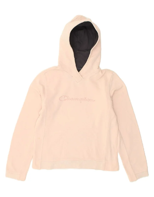 CHAMPION Womens Graphic Hoodie Jumper UK 10 Small Pink Cotton Hoodie with Illustration Artistic Creative CHAMPION Womens Graphic Hoodie Jumper UK 10 Small Pink Cotton Hoodie with Illustration Artistic Creative