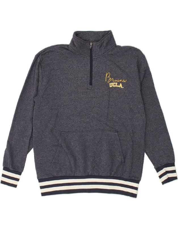 CHAMPION Womens Zip Neck Sweatshirt Jumper UK 16 Large Blue Cotton Hoodie with Sequins Glamorous Eye-catching CHAMPION Womens Zip Neck Sweatshirt Jumper UK 16 Large Blue Cotton Hoodie with Sequins Glamorous Eye-catching