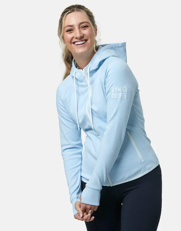 Chill Zip Hoodie in Baby Blue Hoodie with Print Artistic Unique