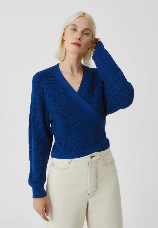 Composure Cardigan - Primary Blue Hoodie Crop Top Short Trendy