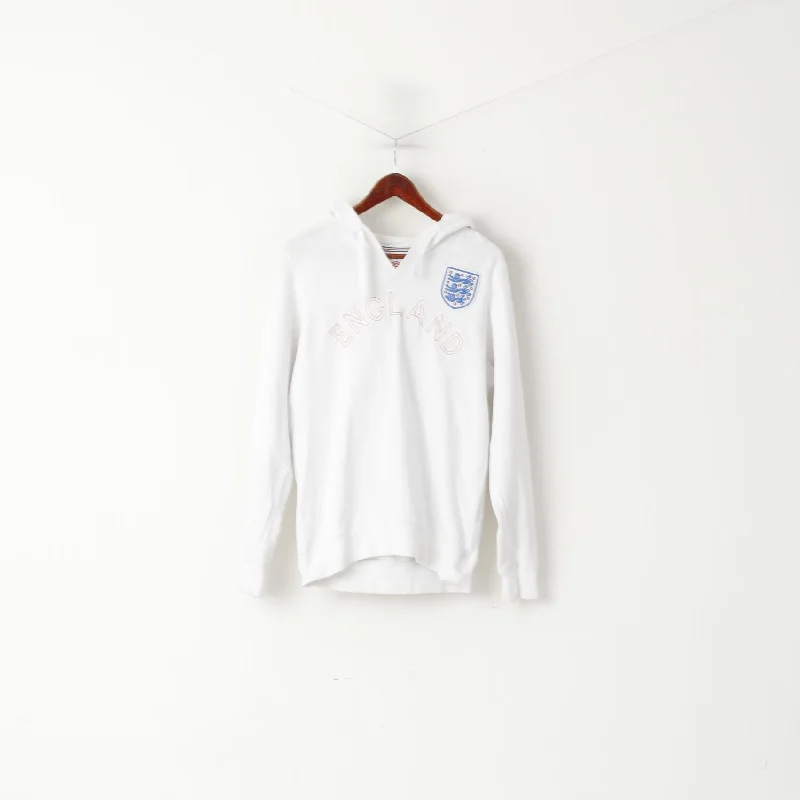 Umbro Women M Sweatshirt White Cotton England National Football Team Hoodie Hoodie with Slim Fit Tailored Modern Umbro Women M Sweatshirt White Cotton England National Football Team Hoodie Hoodie with Slim Fit Tailored Modern