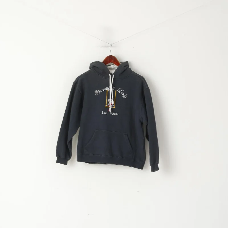Beimar Women L (S) Sweatshirt Navy Beautiful Lady Las Vegas Hooded Top Hoodie with Tied Waist Feminine Flattering Beimar Women L (S) Sweatshirt Navy Beautiful Lady Las Vegas Hooded Top Hoodie with Tied Waist Feminine Flattering
