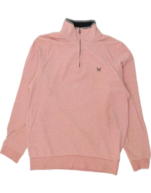 CREW CLOTHING Mens Zip Neck Sweatshirt Jumper Medium Pink Cotton Hoodie with Magnetic Closure Innovative Modern CREW CLOTHING Mens Zip Neck Sweatshirt Jumper Medium Pink Cotton Hoodie with Magnetic Closure Innovative Modern
