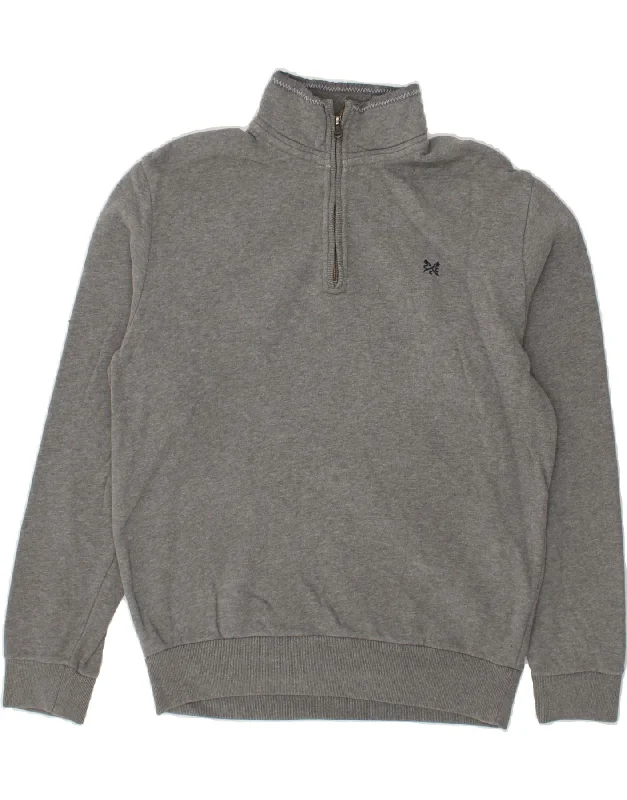 CREW CLOTHING Mens Zip Neck Sweatshirt Jumper Small Grey Cotton Hoodie with Cuffed Sleeves Snug Secure CREW CLOTHING Mens Zip Neck Sweatshirt Jumper Small Grey Cotton Hoodie with Cuffed Sleeves Snug Secure