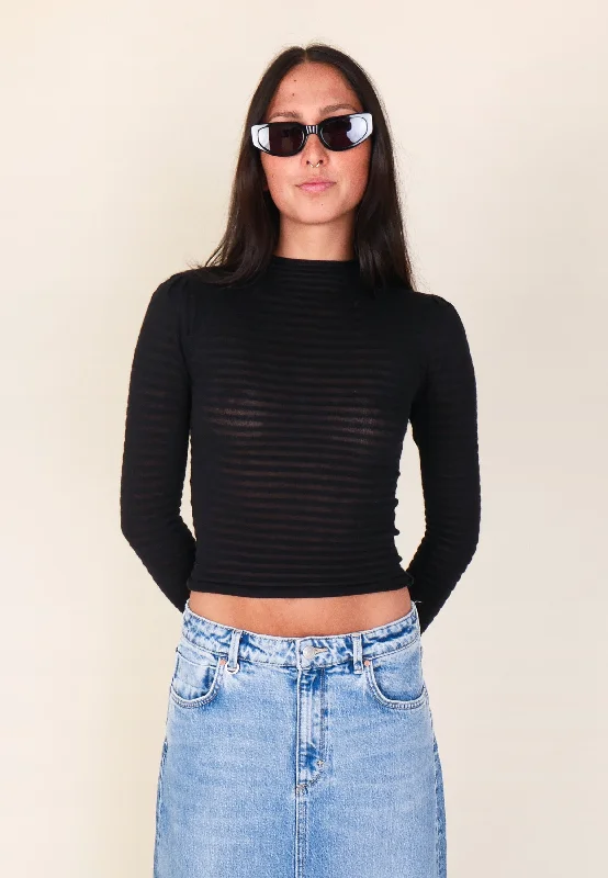 Edgar Top - Black Hoodie with Patch Decorative Personalized
