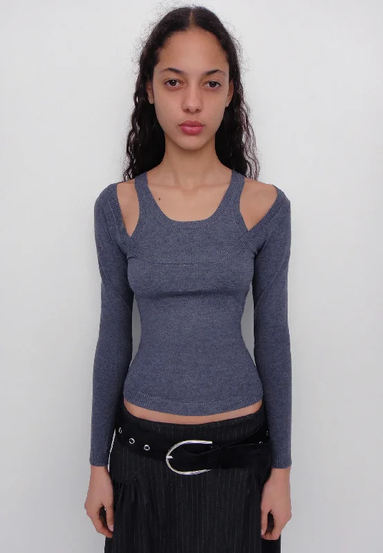 Étoile Jumper - Dark Grey Hoodie with Set-In Sleeves Structured Classic