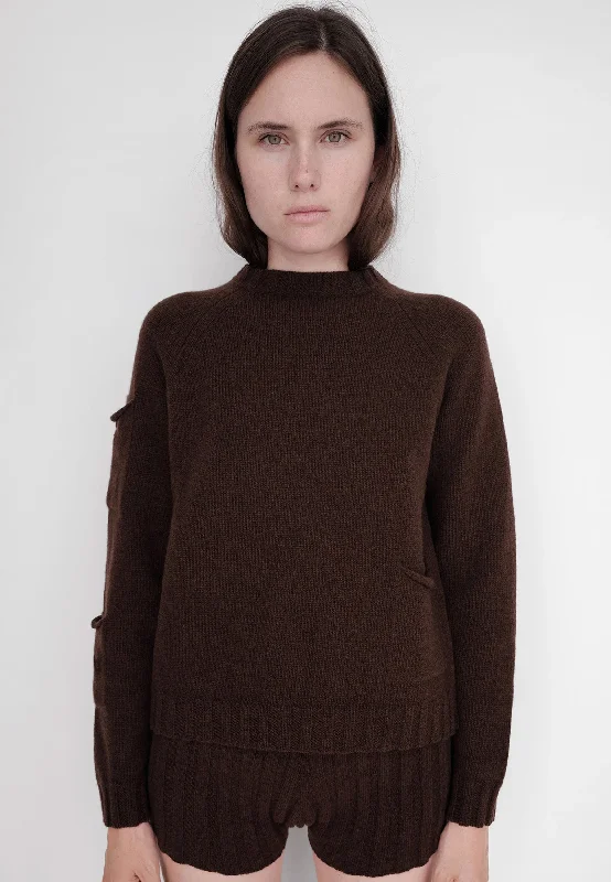 Fini Jumper - Brown Hoodie with Neon Bright Vibrant