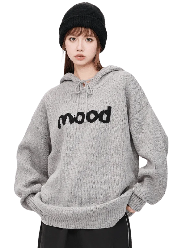 Fleece Lined Vintage Hoodie Hoodie with Typography Text Message