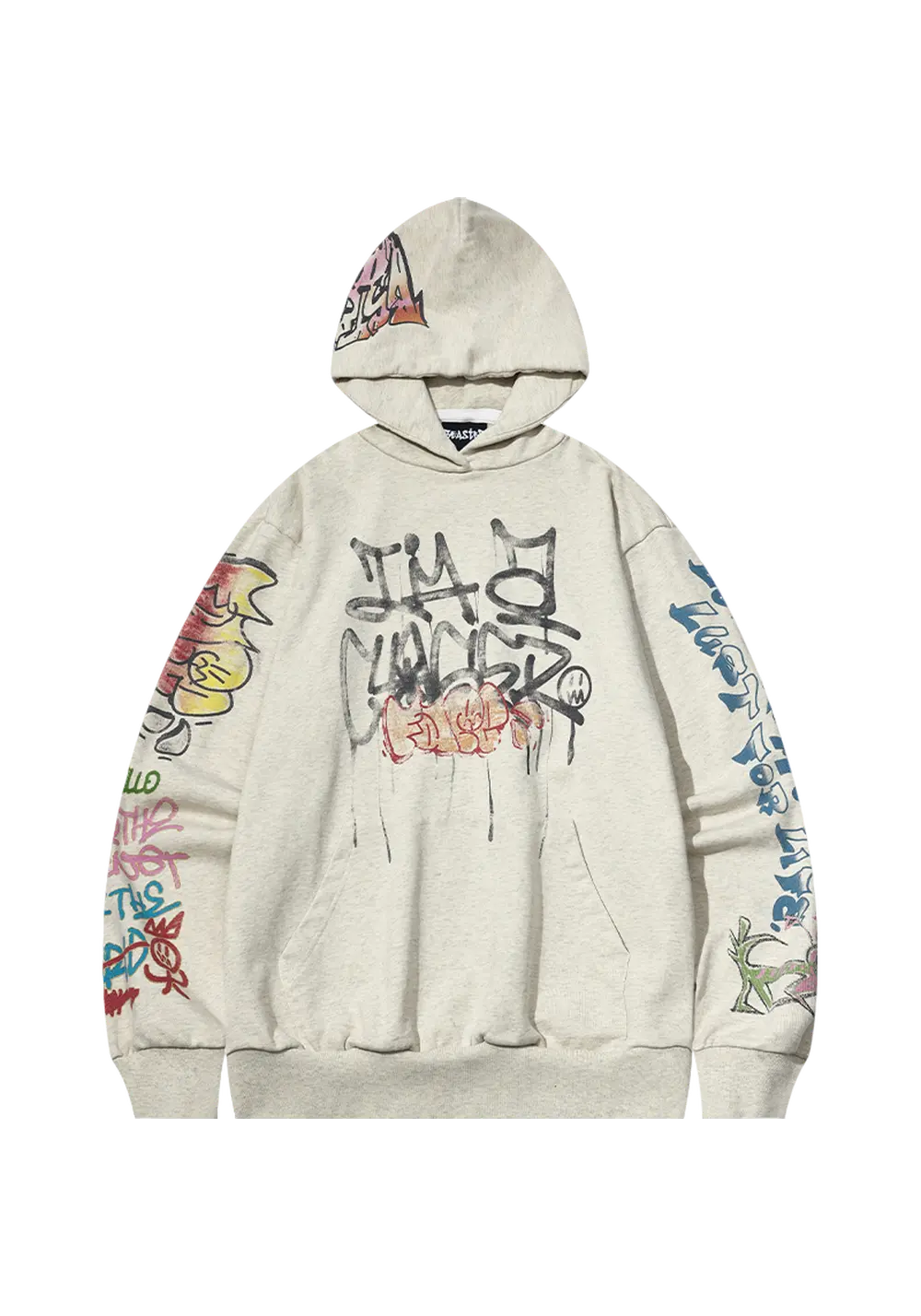Grimace Graffiti Hand Drawn Hoodie Hoodie with Ribbed Neckline Snug Warm