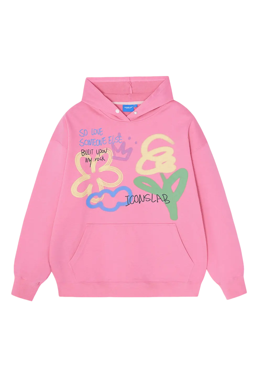 Hand Painted Colorful Floral Hoodie Hoodie with Hem Fringe Bohemian Relaxed