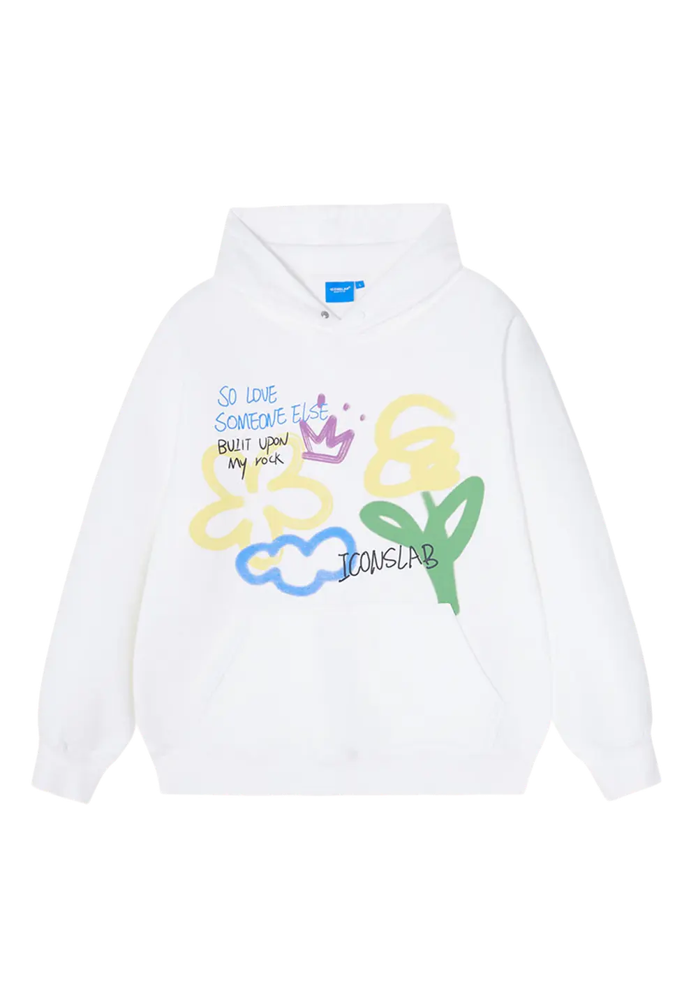 Hand Painted Colorful Floral Hoodie Hoodie with High-Low Hem Asymmetrical Trendy