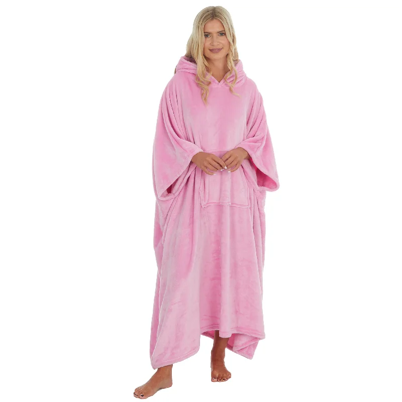 Huggable Hoodie Oversized Wearable Blanket Womens Fleece Hoody - Pink Hoodie with Logo Branding Identity Huggable Hoodie Oversized Wearable Blanket Womens Fleece Hoody - Pink Hoodie with Logo Branding Identity